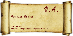 Varga Anna névjegykártya